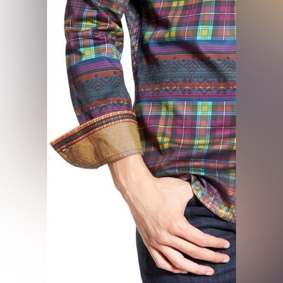 Skull Skeleton Evil Devil Geometric Gold Trimmed Classic Fit Shirt - Picture 2 of 12